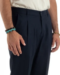Abito lino uomo vestito doppiopetto sartoriale blu AE1172A
