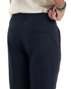 Abito lino uomo vestito doppiopetto sartoriale blu AE1172A