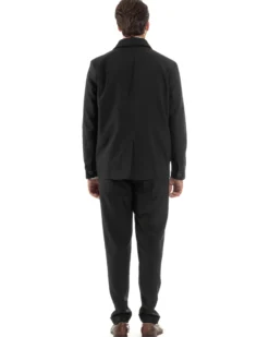 Abito Uomo Completo Giacca Sahariana Pantaloni Nero AE1146A