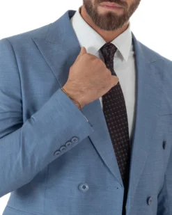 Abito uomo doppiopetto completo viscosa giacca pantaloni elegante denim GIOSAL-AE1234A
