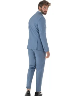 Abito uomo doppiopetto completo viscosa giacca pantaloni elegante denim GIOSAL-AE1234A