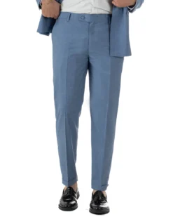 Abito uomo doppiopetto completo viscosa giacca pantaloni elegante denim GIOSAL-AE1234A