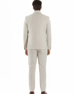 Abito uomo doppiopetto completo viscosa giacca pantaloni elegante panna GIOSAL-AE1211A