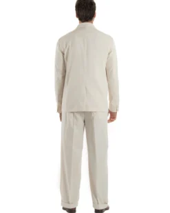 Abito uomo doppiopetto completo giacca 2 bottoni pantaloni baggy panna BlackSunday AE1264A