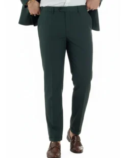 Abito uomo doppiopetto completo viscosa giacca pantaloni elegante verde GIOSAL-AE1209A