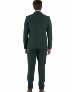 Abito uomo doppiopetto completo viscosa giacca pantaloni elegante verde GIOSAL-AE1209A