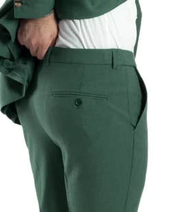Abito Uomo Doppiopetto Vestito Completo Giacca Pantaloni Bottoni Metallo Verde Melangiato AE1057A