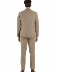 Abito uomo doppiopetto vestito gessato sartoriale rigato beige GIOSAL-AE1215A