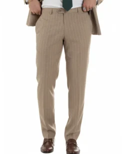 Abito uomo doppiopetto vestito gessato sartoriale rigato beige GIOSAL-AE1215A