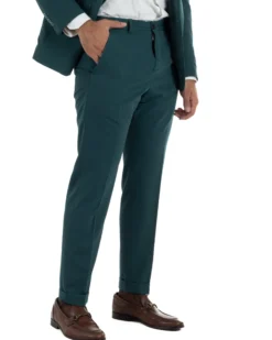 Abito uomo monopetto completo giacca pantaloni slim fit petrolio GIOSAL-AE1254A