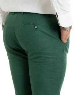 Abito uomo monopetto completo viscosa giacca pantaloni verde melangiato GIOSAL-OU2427A