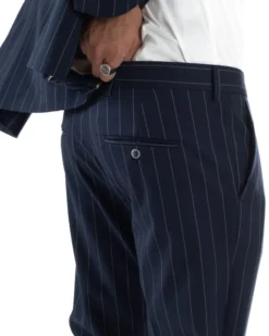 Abito Uomo Monopetto Gessato Sartoriale Rigato Blu Over-D OC1F2W5A03