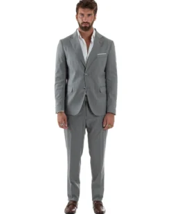 Abito Uomo Monopetto Gessato Sartoriale Rigato Grigio Over-D OC1F2W5A03