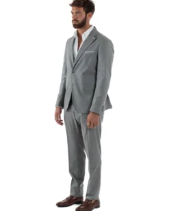 Abito Uomo Monopetto Gessato Sartoriale Rigato Grigio Over-D OC1F2W5A03