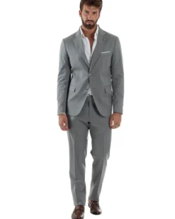 Abito Uomo Monopetto Gessato Sartoriale Rigato Grigio Over-D OC1F2W5A03