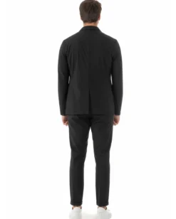 Abito uomo monopetto no stiro completo impermeabile giacca pantaloni nero GIOSAL-AE1238A
