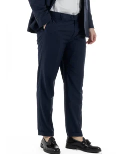 Abito Uomo Monopetto Vestito Viscosa Completo Taglie Comode Blu TCAE1010A