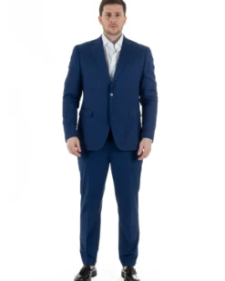 Abito Uomo Monopetto Vestito Viscosa Completo Taglie Comode Blu Chiaro TCAE1009A