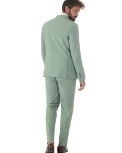 Abito uomo monopetto vestito viscosa completo giacca pantaloni verde salvia GIOSAL-AE1231A