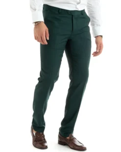 Abito uomo monopetto vestito viscosa completo giacca pantaloni verde GIOSAL-OU2434A