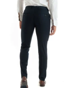 Abito uomo monopetto vestito viscosa completo giacca pantaloni blu GIOSAL-OU2430A