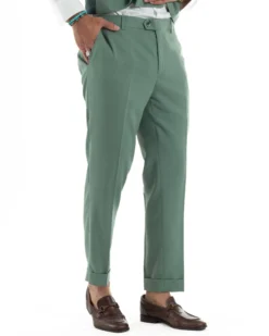 Abito Uomo Monopetto Vestito 3 Pezzi Completo Panciotto Verde Salvia AE1161A