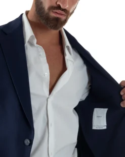 Abito Uomo Monopetto Viscosa Sartoriale Tinta Unita Blu Over-D OC1F2W5G01