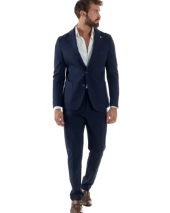 Abito Uomo Monopetto Viscosa Sartoriale Tinta Unita Blu Over-D OC1F2W5G01