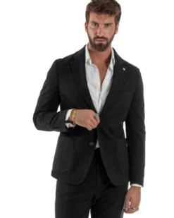 Abito Uomo Monopetto Viscosa Sartoriale Tinta Unita Nero Over-D OC1F2W5G01