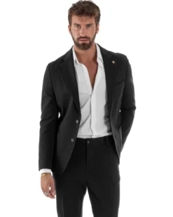 Abito Uomo Monopetto Viscosa Sartoriale Tinta Unita Nero Over-D OC1F2W5G01