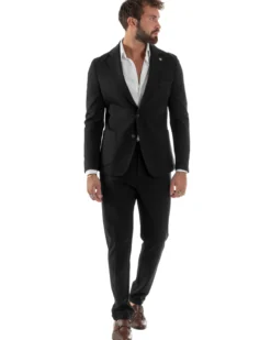 Abito Uomo Monopetto Viscosa Sartoriale Tinta Unita Nero Over-D OC1F2W5G01