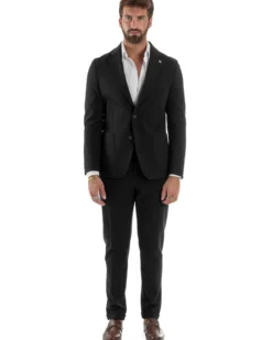 Abito Uomo Monopetto Viscosa Sartoriale Tinta Unita Nero Over-D OC1F2W5G01