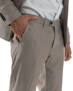 Abito Uomo Monopetto Viscosa Sartoriale Beige Melangiato Over-D OC1F2W5A06