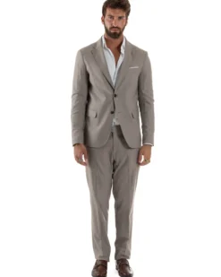 Abito Uomo Monopetto Viscosa Sartoriale Beige Melangiato Over-D OC1F2W5A06