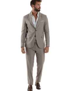 Abito Uomo Monopetto Viscosa Sartoriale Beige Melangiato Over-D OC1F2W5A06