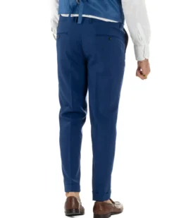 Abito uomo vestito monopetto 3 pezzi panciotto bottoni oro blu royal GIOSAL-AE1227A
