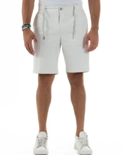 Bermuda Chino Cotone Raso Tasche America Basic Ghiaccio PC2023A