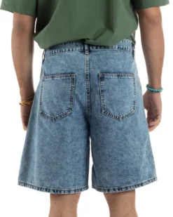 Bermuda Jeans Uomo Baggy Fit Rotture Denim PC1997A
