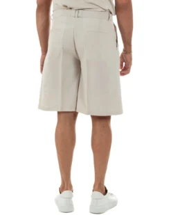 Bermuda pantaloncini uomo baggy fit pinces cintura in vita beige GIOSAL-PC2065A