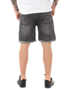 Bermuda Pantaloncini Uomo Corti Jeans Con Rotture Cinque Tasche Basic Grigio Sfumato GIOSAL-PC1841A