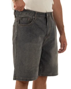 Bermuda pantaloncini uomo jeans basic cinque tasche denim sabbiato GIOSAL-PC2054A