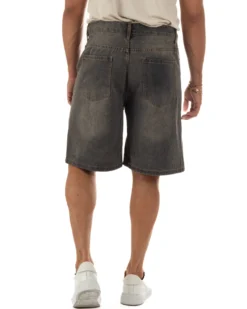Bermuda pantaloncini uomo jeans basic cinque tasche denim sabbiato GIOSAL-PC2054A