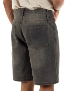 Bermuda pantaloncini uomo jeans basic cinque tasche denim sabbiato GIOSAL-PC2054A