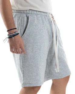 Bermuda Tuta Cotone Coulisse Regular Fit Basic Grigio PC2031A