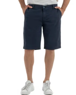 Bermuda uomo pantaloncini chino cotone tasche america basic blu GIOSAL-PC2043A