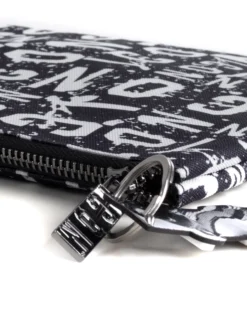 Borsa borsello borsetta pochette a mano piatta all over unisex bianco nero ICON INZ008