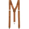 Bretelle Regolabili Uomo Unisex Basic Elastico Camel Fibbie Metallo Ganci Tinta Unita GIOSAL-BR1016A