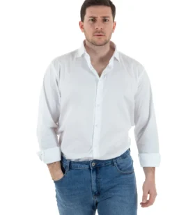 Camicia Collo Francese Cotone Basic Bianco TCC1003A