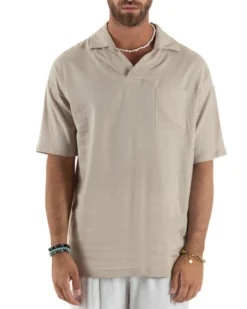 Camicia Maniche Corte Lino Relaxed Fit CC1226A