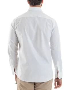 Camicia Uomo Con Colletto Francese Cotone Basic Sartoriale Slim Fit Bianco C2944A
